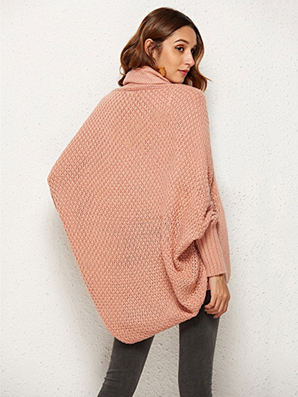 Batwing Sleeves Loose Color Cardigan Tops