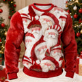 Comstylish Men's Christmas Santa Claus Pattern Flannel Sweatshirt