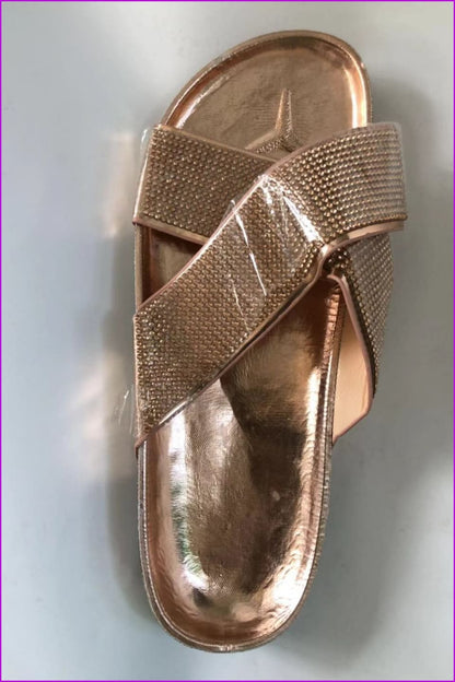 Gold/silver Blingbling Diamond Flat Sandals F169