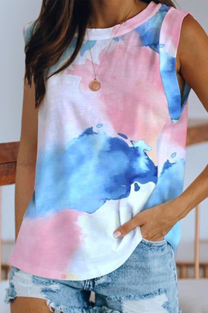 Tie Dye Basic O Neck T-shirts