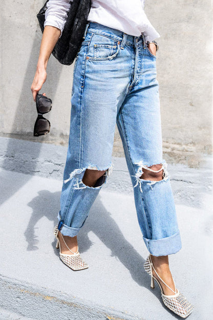 Sportswear Ripped Loose Denim Jeans