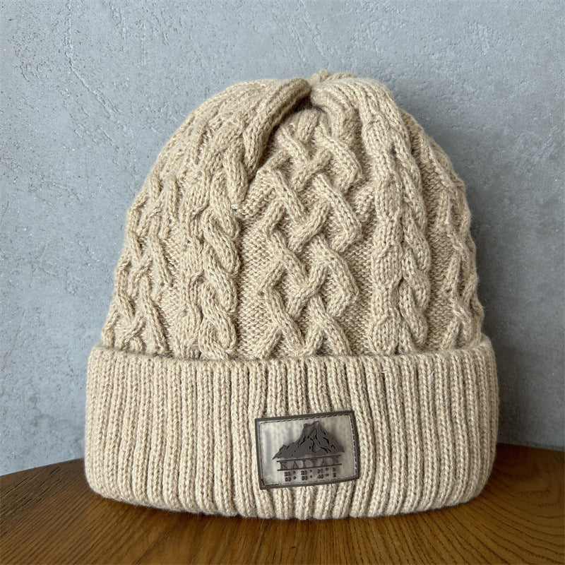 Unisex Thick Needle Wool Mountain Embroidery Knitted Hat elevenforest