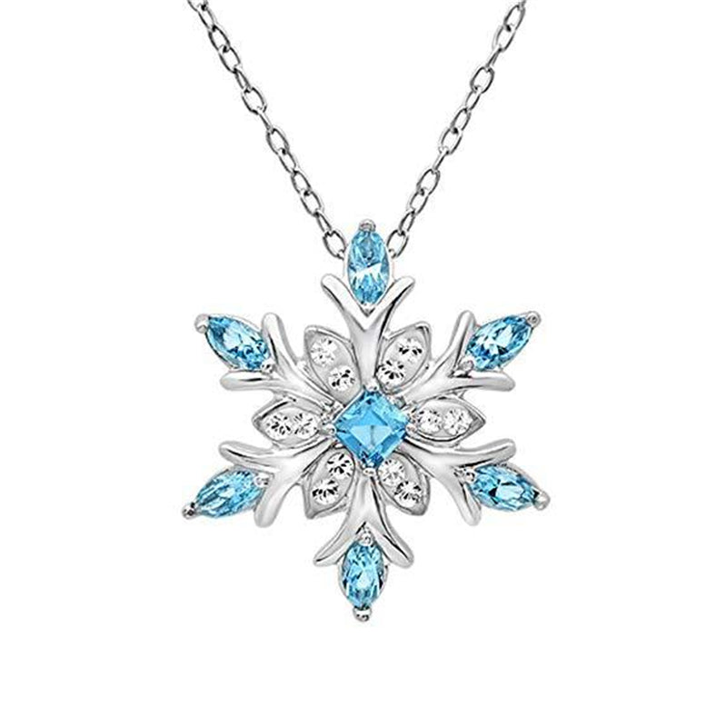 Comstylish Classy Snowflake Diamond Studded Pendant Necklace