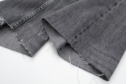 Fall Clothing Wide Leg Mid Waist Long Jeans – High Waisted Denim Pants