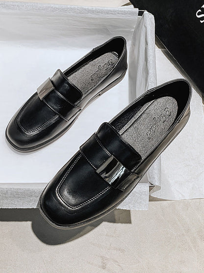 Shallow Cut Square-toe Loafers