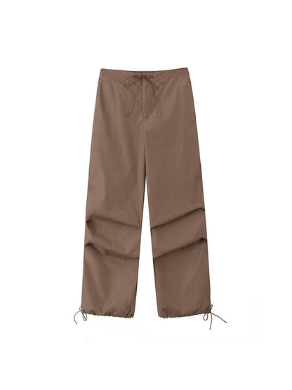Parachute Cargo Pants Jogging Trousers High Elastic Waist Female Lady Boot Cut