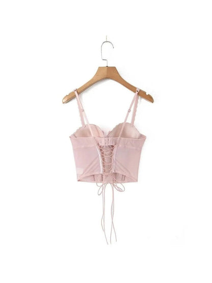 Lace Camisole Tie Up Tank Top