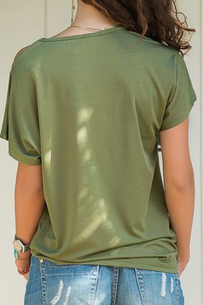 Split Joint Oblique Collar T-shirts(7 Colors)