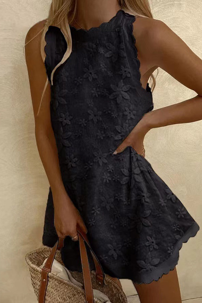 Sweet Vacation Embroidered Vest Dress Dresses