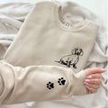 Comstylish Women's Cute Dachshund Embroidered Art Print Casual Sweatshirt