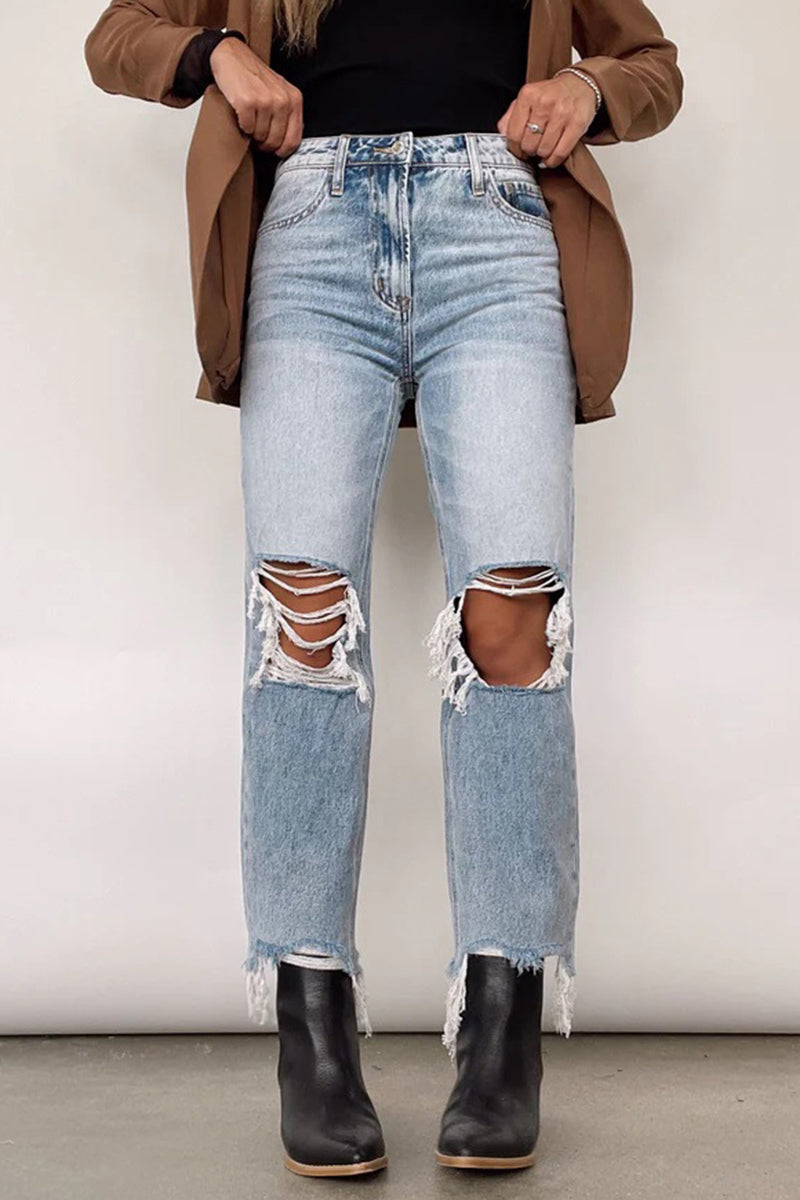 Ripped Make Old Loose Denim Jeans