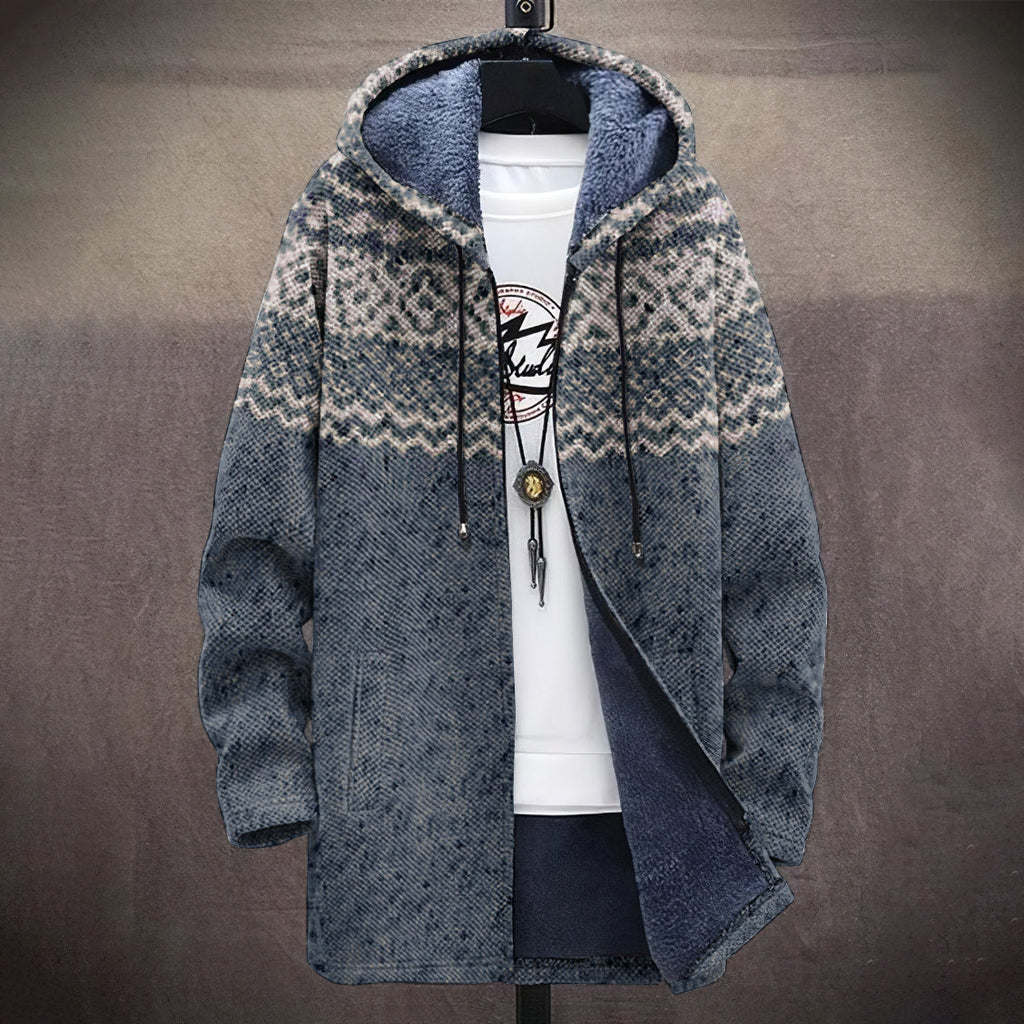 Men's Vintage Knitted Jacquard Pattern Cozy Cardigan Sweater elevenforest