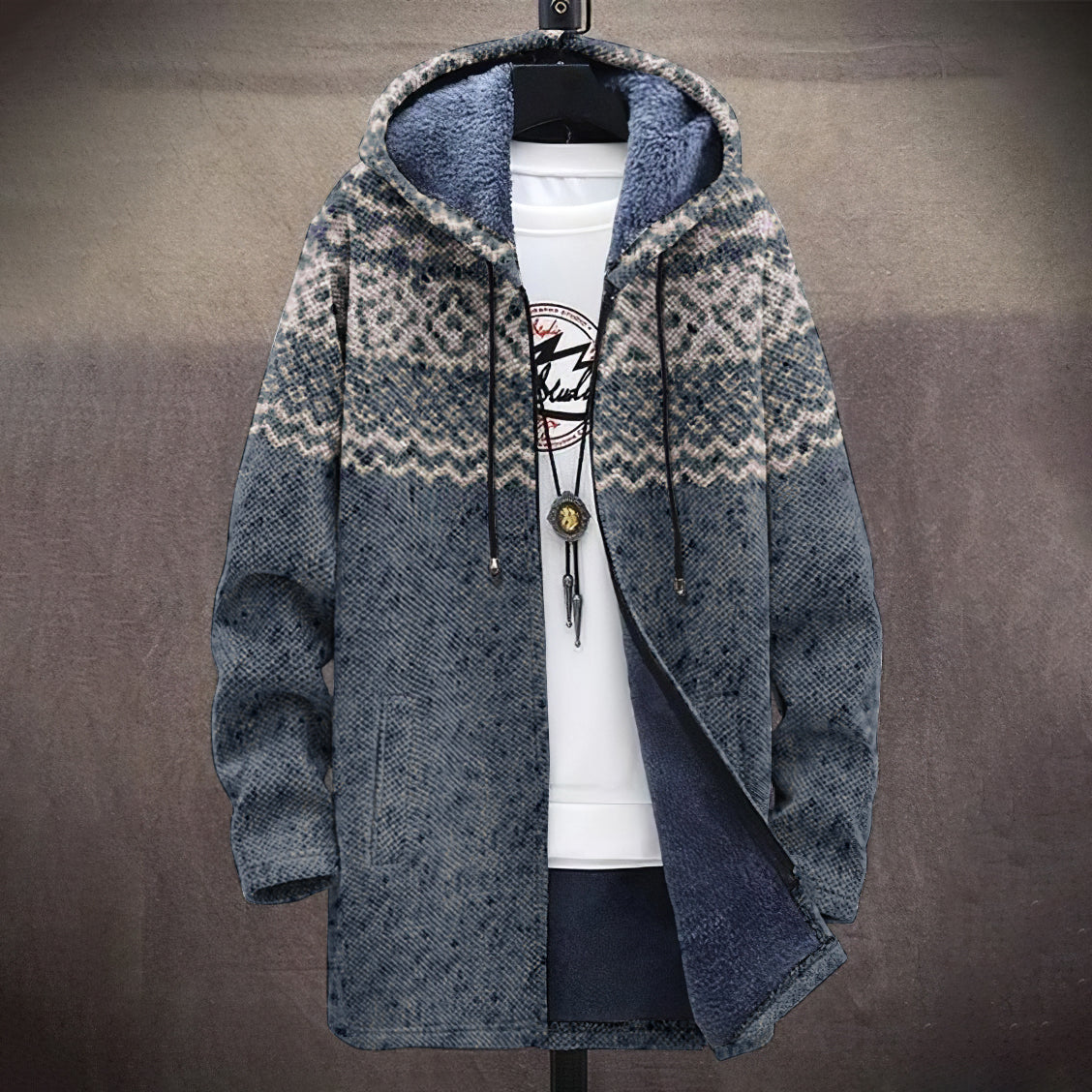 Men's Vintage Knitted Jacquard Pattern Cozy Cardigan Sweater elevenforest