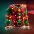 Comstylish Men's Christmas Pattern Ugly Flannel Hoodie