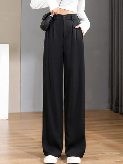 Office Wear Straight Pants High Trousers Baggy Korean Spring/summer/autumn Wide Leg Female