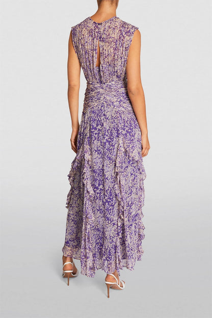 Sleeveless Crew Collar Midi Dress