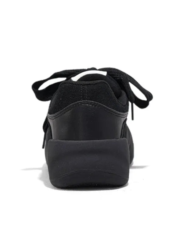 Lace-up Round-toe Split-joint Flat Shoes
