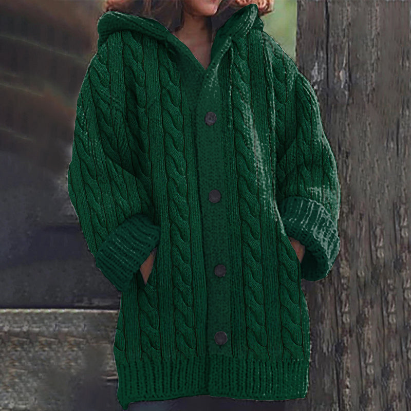 Women's Classic Twist Button Sweater Cardigan elevenforest