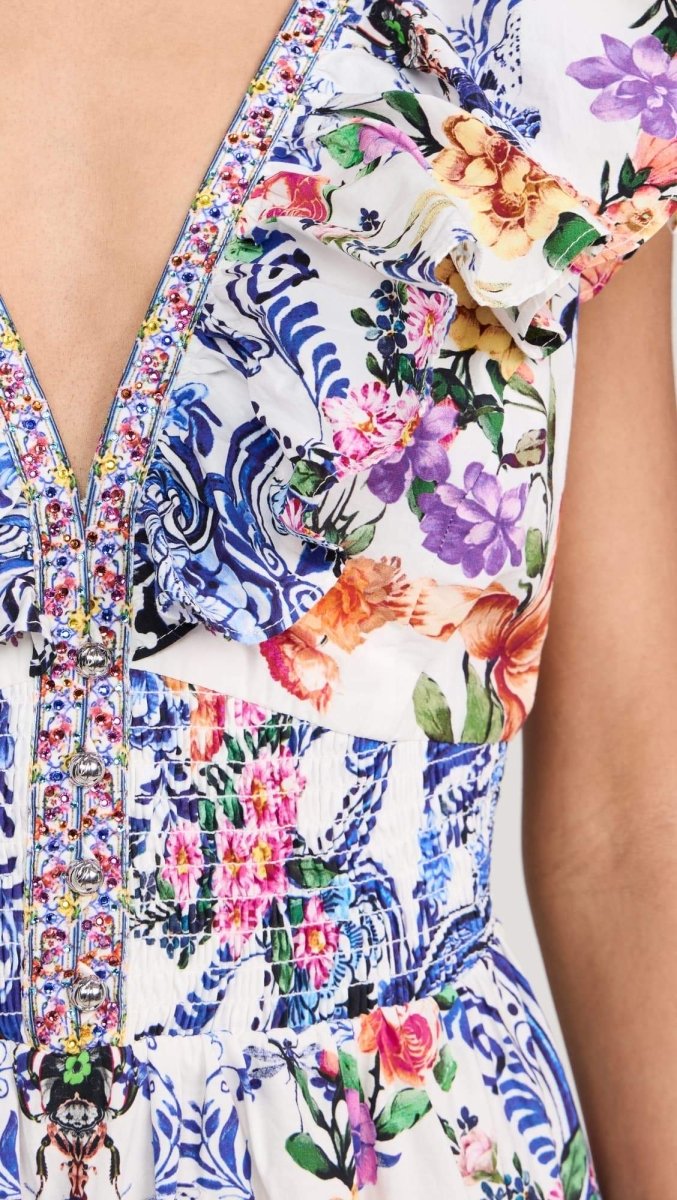 June Printed Ruffle Maxi Dress