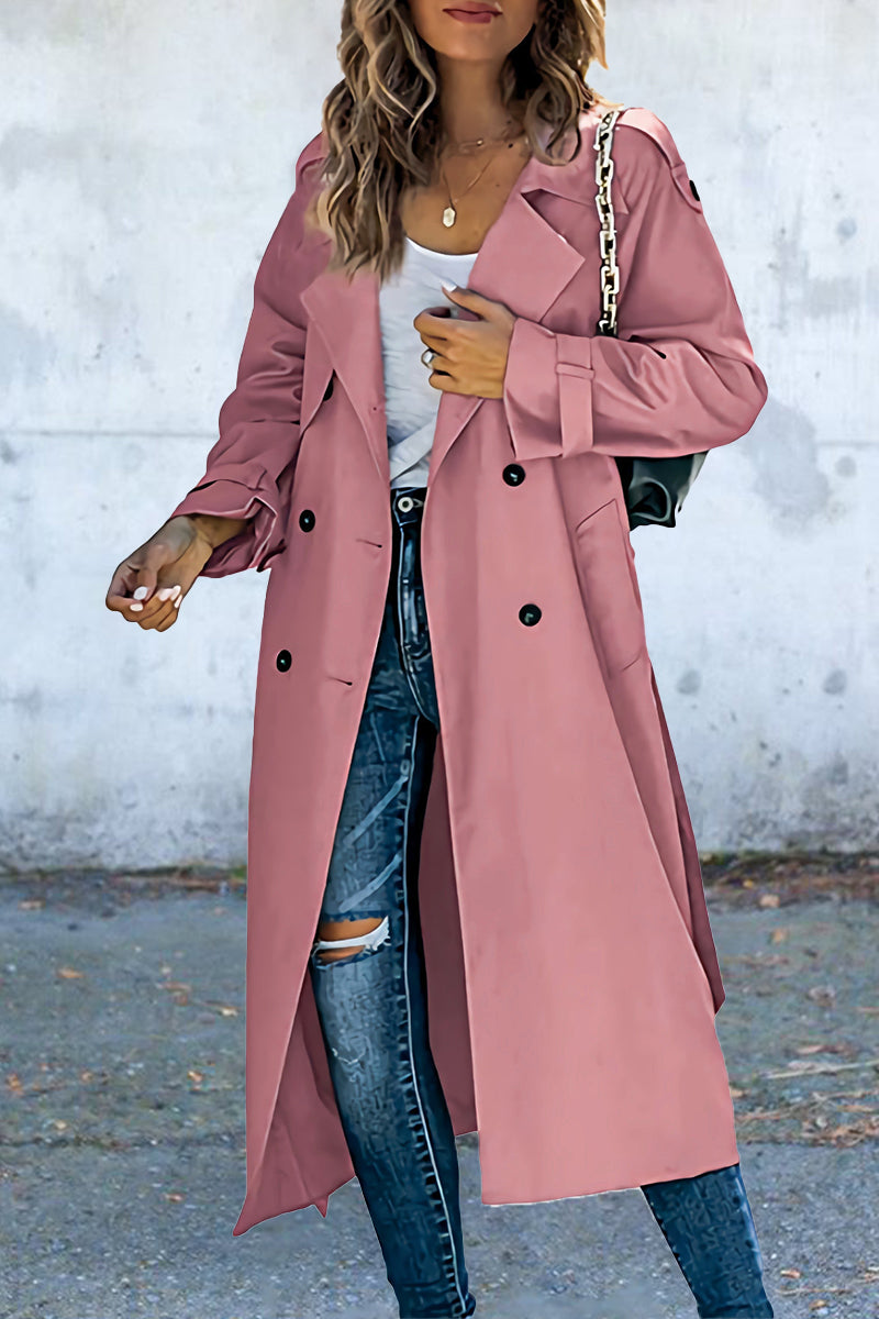 Work Patchwork Turndown Collar Outerwear