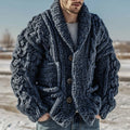 Men's Vintage Fairman Island Jacquard Thick Warm Button Cardigan Sweater elevenforest