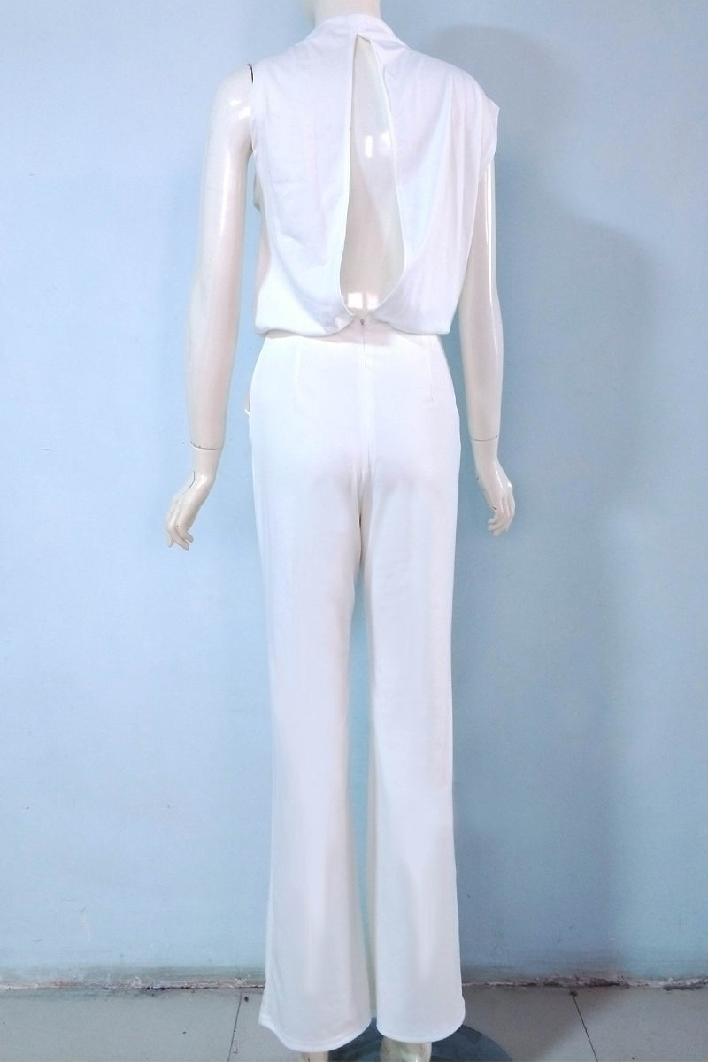 Patchwork Half a Turtleneck Boot Cut Jumpsuits(12 Colors)