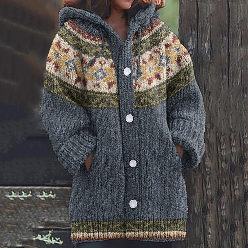 Vintage Tribal Icelandic Pattern Cardigan Sweater elevenforest