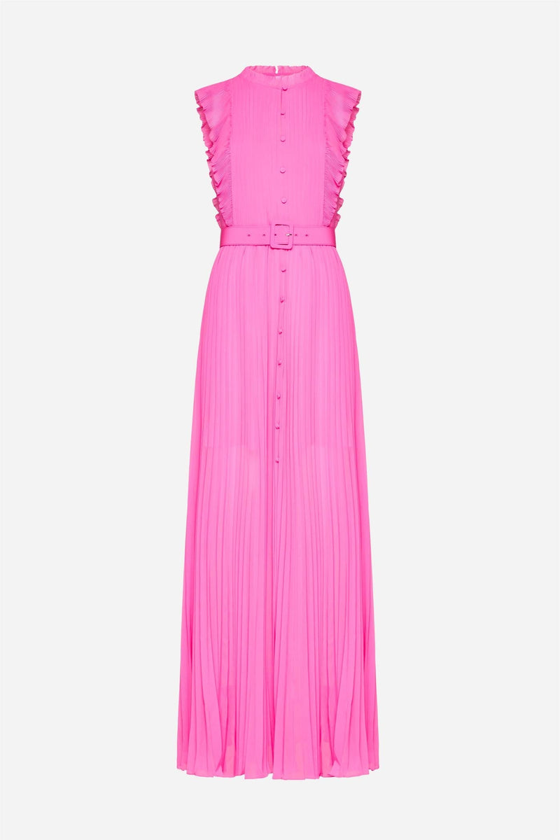 Strapless Ruched Maxi Dress With Belt