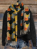 Comstylish Colorful Cats Knit Art Cozy Tassel Scarf