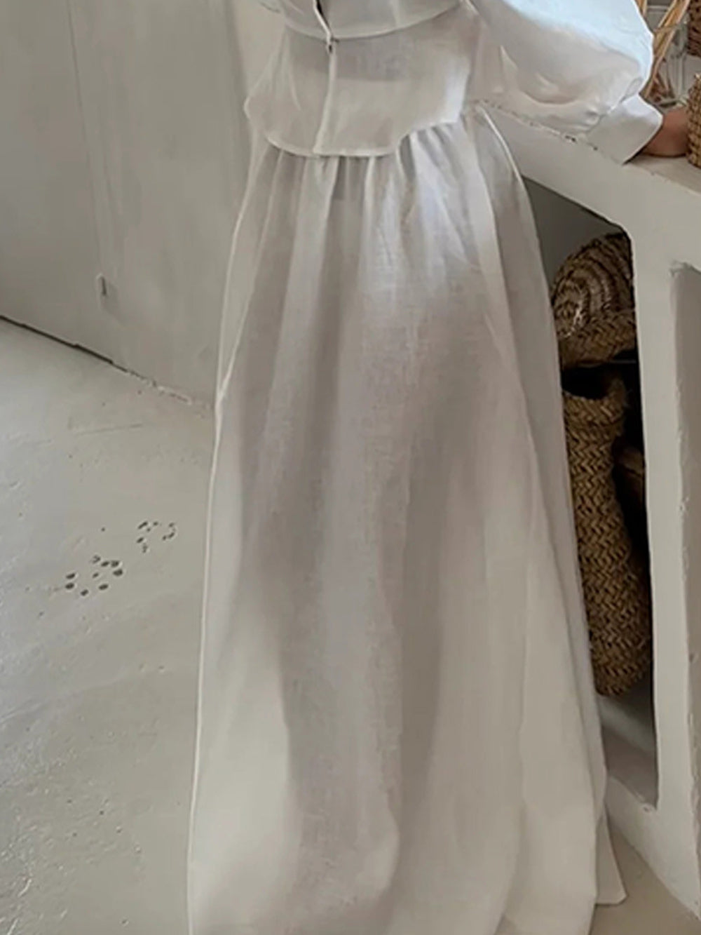 Cotton and Linen Lace-up Sleeveless Vest Suit