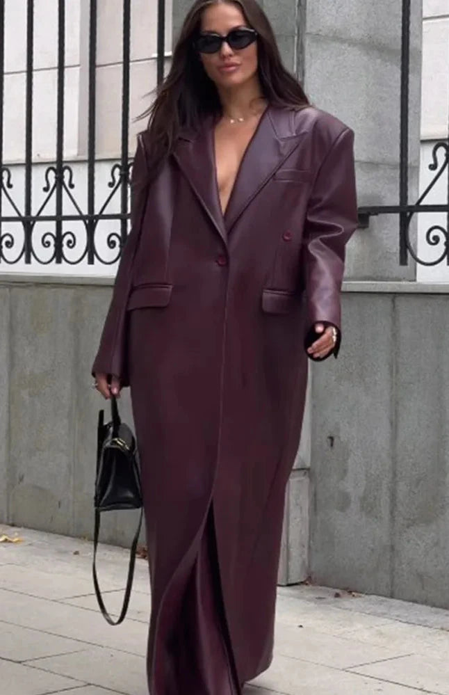 Lesli Leather Coat