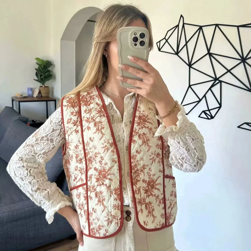 Printed Padded Waistcoat