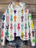 Cute Patchwork Cats Pattern Cozy Hoodie elevenforest