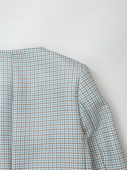 Fresh Mint Green Early Spring Classic Cardigan Short Coat + Pleated Skirt for