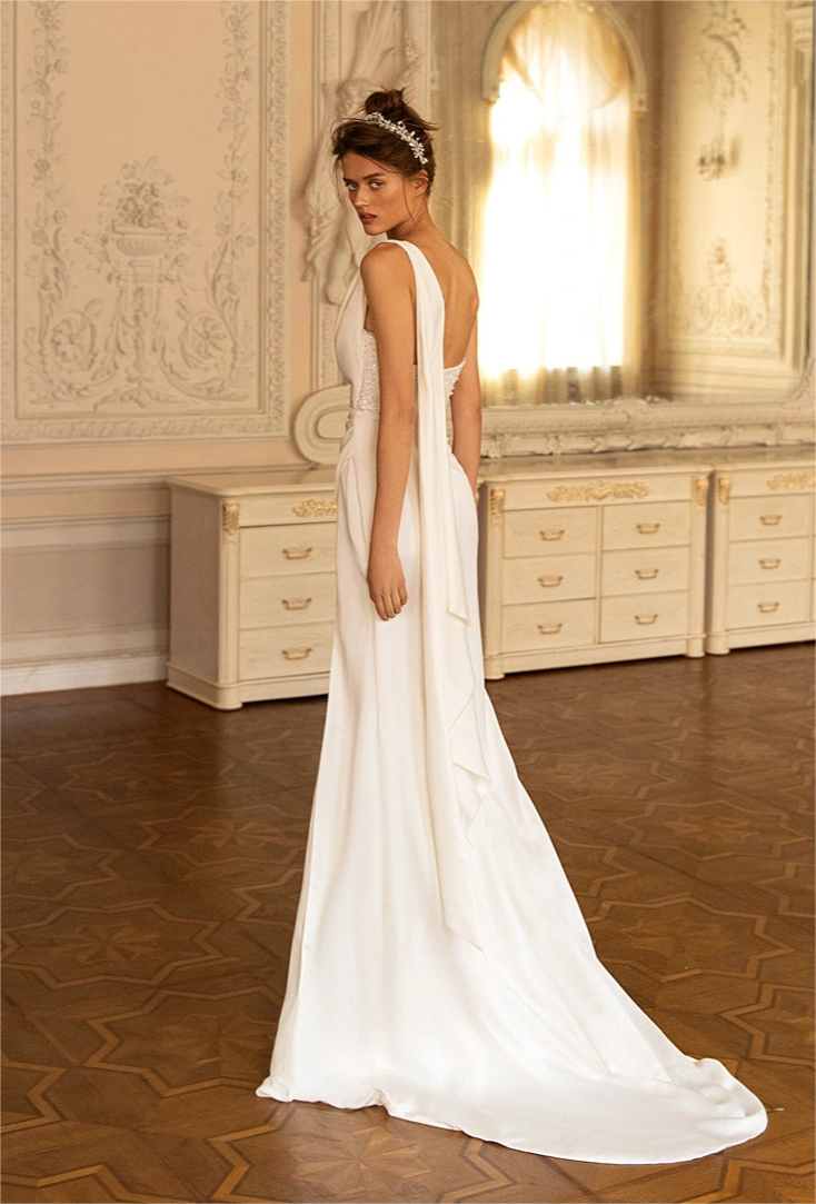 Sequin Ruched Split Maxi Dress