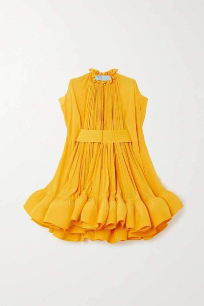 Eartha Cape-effect Ruffle Mini Dress