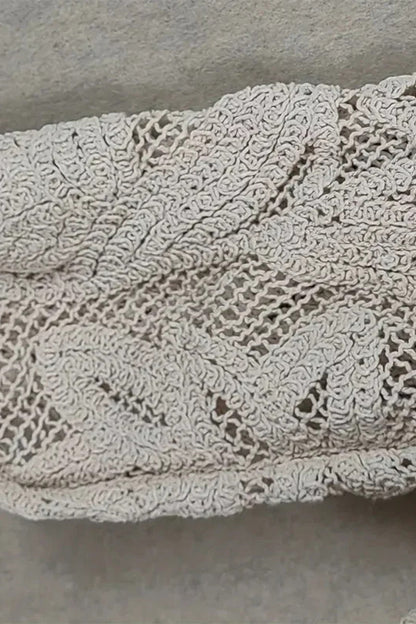Street Hook Flower Color Hollow Out O Neck Blouses