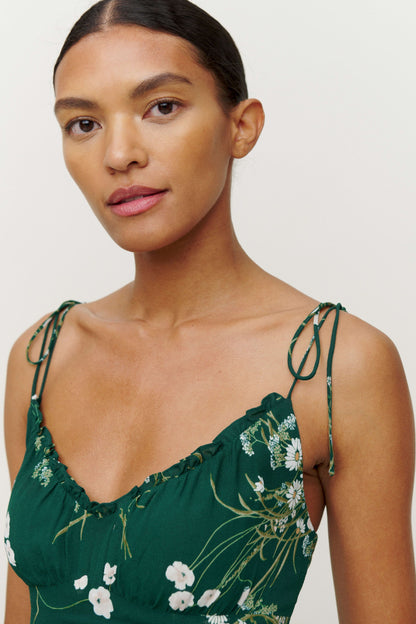 Cami V-neck Ruffle Mini Dress