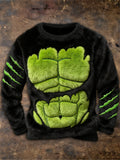 Comstylish Men's Christmas Monster & Scratch Cozy Plush Sweatshirt