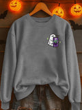 Women's Halloween Ghost Casual Sweatshirt artswardrobe