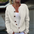 Floral Jacquard Women's Cardigan Knitted Sweater artswardrobe