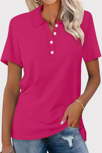 Simplicity Buckle Turndown Collar T-shirts