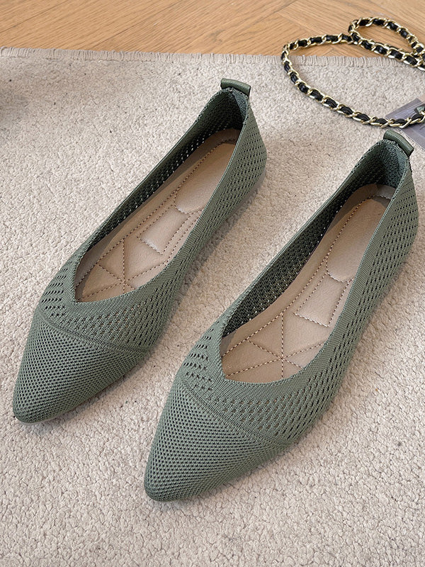 Breathable Hollow Color Flat Shoes