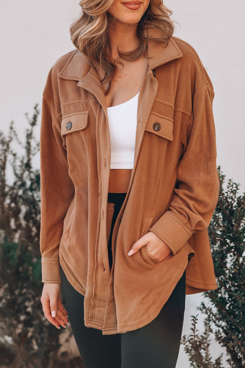 Pocket Turndown Collar Tops(9 Colors)