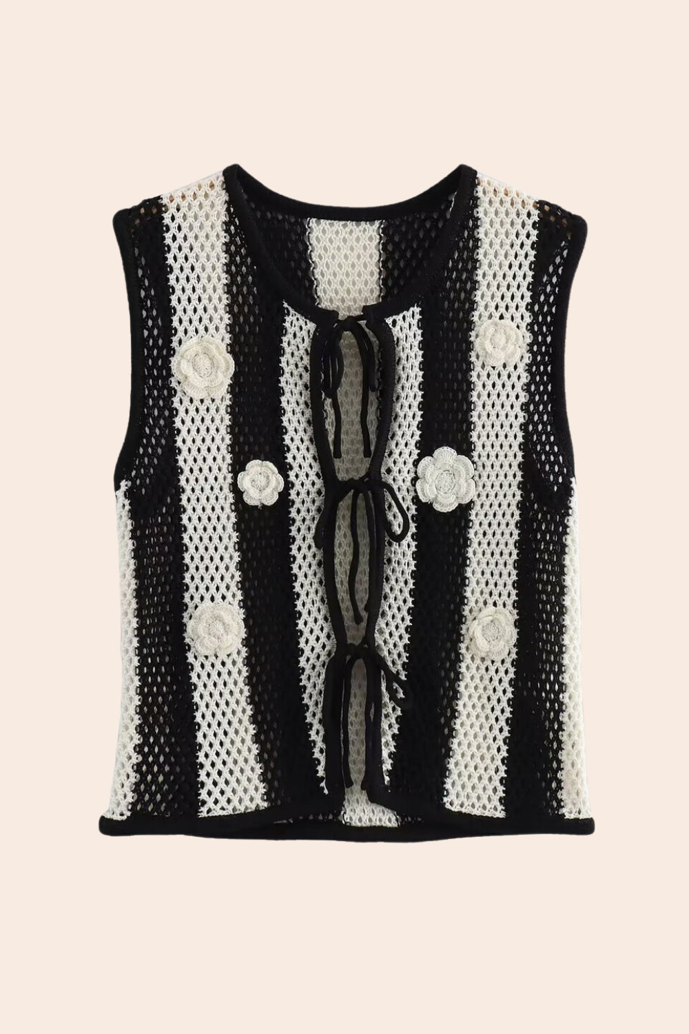 Hermosa Applique Hollow Knit Vest