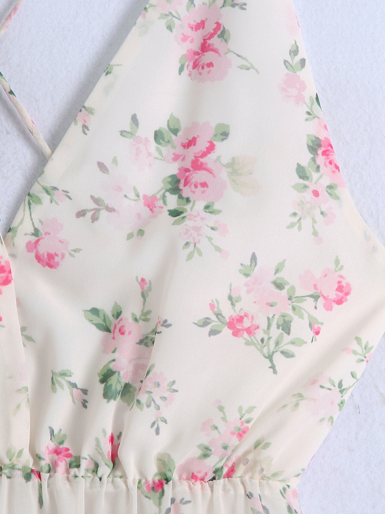 Early Spring Printed Backless V Neck Strap Dress – Print Open Back Sleeveless Mini Dress