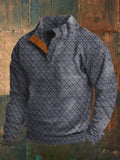 Men's Retro Western Stand Collar Sweatshirt elevenforest