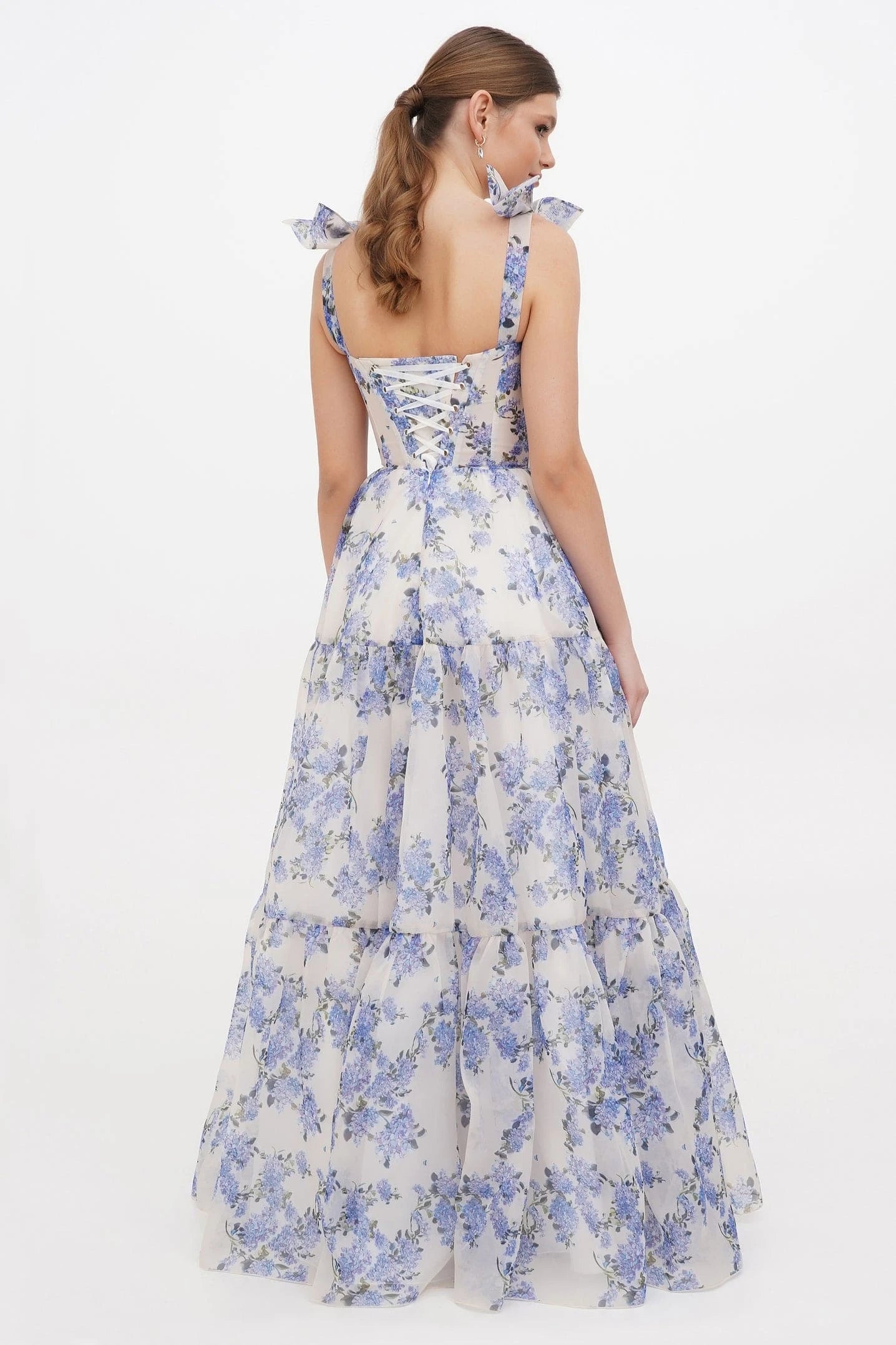 Sweetheart Neckline Frill Maxi Dress