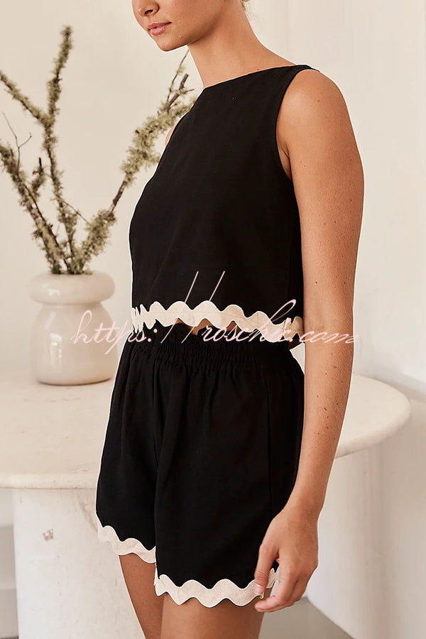 Leilani Tank Top and Elastic Waist Pocket Shorts Set