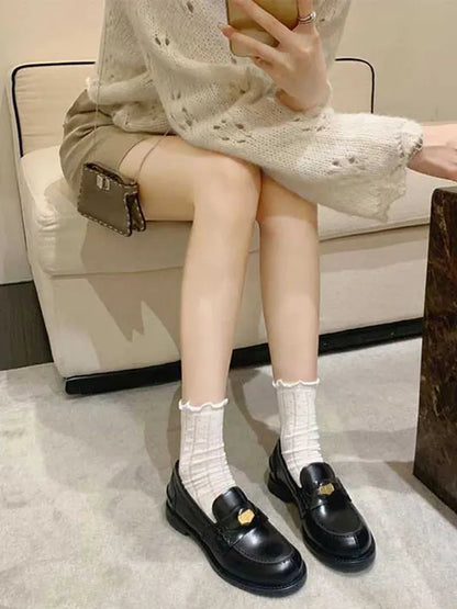 Round-toe Split-joint Loafers